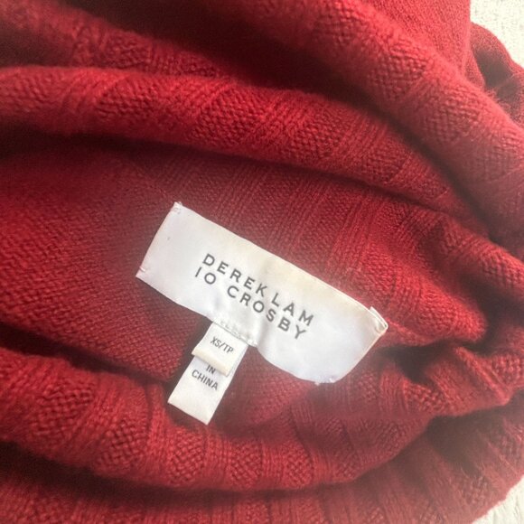 Derek Lam 10 Crosby Womens Red Ribbed Cashmere Turtleneck Sweater XS Pullover - Picture 3 of 8